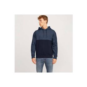 Jack & Jones 12256824-NB Lacivert Star Blocked Erkek Sweatshirt