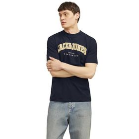 Jack & Jones 12257579 Jjecaleb Varsity Tee Ss O-Neck Noos Navy Blazer Erkek T-shirt