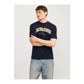 Jack & Jones 12257579 Jjecaleb Varsity Tee Ss O-Neck Noos Navy Blazer Erkek T-shirt