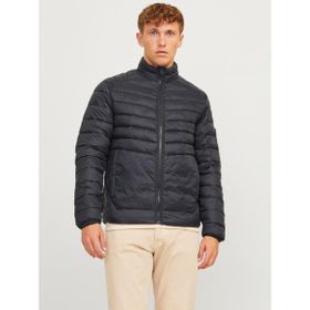 Jack & Jones 12258444 Gri Dik Yakalı Şişme Erkek Mont