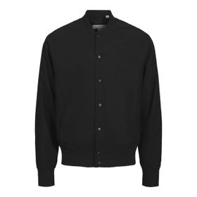 Jack & Jones 12268716-BLK Ario Linen Bomber Siyah Yuvarlak Yaka Erkek Ceket