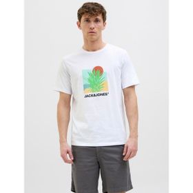 Jack & Jones 12269416-01 Jjbarbados Tee Ss Crew Neck Beyaz Erkek T-shirt