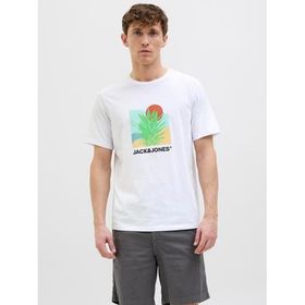 Jack & Jones 12269416-01 Jjbarbados Tee Ss Crew Neck Beyaz Erkek T-shirt