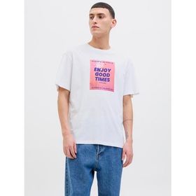 Jack & Jones 12269429-01 Jjporto Tee SS Crew Neck Beyaz Erkek T-shirt