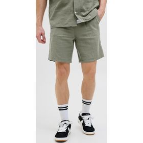Jack & Jones 12274758 Erkek Günlük Yeşil Keten Şort