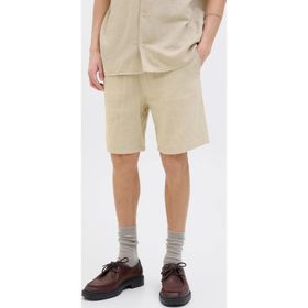 Jack & Jones 12274758 Erkek Günlük Yeşil Keten Şort