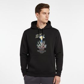 Jack & Jones 12276599-BLK Lucca Graphic Siyah Erkek Kapüşonlu Sweatshirt