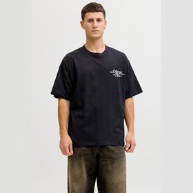 Jack & Jones 12292982-B Dust Script Erkek Siyah Tişört