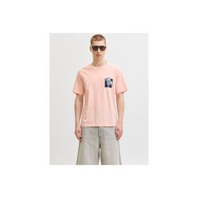 Jack & Jones 12297889-PM Montauk Chestie Erkek Pembe Tişört