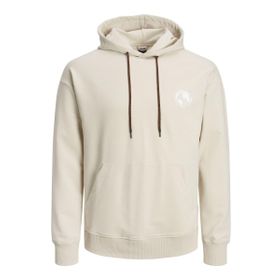Jack & Jones Core Jcofilo Plain Aw23 Sweat Hood SN Kırık Beyaz Erkek Sweatshirt