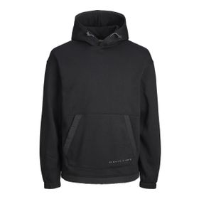Jack & Jones Core Jcofilo Plain Aw23 Sweat Hood SN Siyah Erkek Sweatshirt