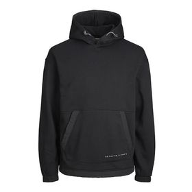 Jack & Jones Core Jcofilo Plain Aw23 Sweat Hood SN Siyah Erkek Sweatshirt