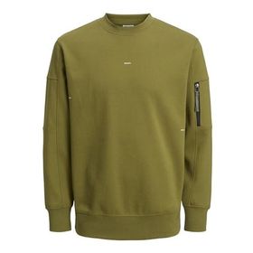 Jack & Jones Core Jcoshade Sweat Crew Neck LN Yağ Yeşili Erkek Sweatshirt