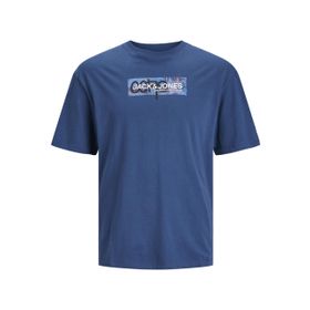 Jack & Jones Jcoaop Print Tee Ss Crew Neck Koyu Mavi Erkek T-shirt