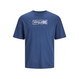 Jack & Jones Jcoaop Print Tee Ss Crew Neck Koyu Mavi Erkek T-shirt