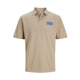 Jack & Jones Jcoelliot Polo Ss FST Cobblestone Polo Erkek T-shirt