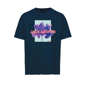 Jack & Jones Jcoflorals Tee Ss Crew Neck Fst Mavi Ensign Blue Erkek T-shirt