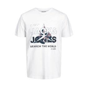 Jack & Jones Jcohunt Tee SS Crew Neck Beyaz Erkek T-Shirt