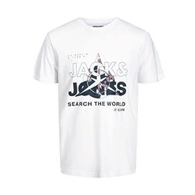 Jack & Jones Jcohunt Tee SS Crew Neck Beyaz Erkek T-Shirt