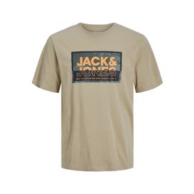 Jack & Jones Jcologan Tee Ss Crew Neck SS24 Koyu Bej Erkek T-shirt