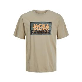 Jack & Jones Jcologan Tee Ss Crew Neck SS24 Koyu Bej Erkek T-shirt