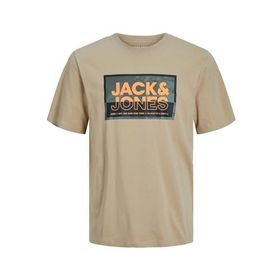Jack & Jones Jcologan Tee Ss Crew Neck SS24 Koyu Bej Erkek T-shirt