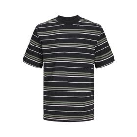 Jack & Jones Jcolotus Stripe Tee SS Siyah Şeritler Agave Winsome Beyaz Bisiklet Yaka Erkek T-shirt