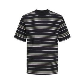 Jack & Jones Jcolotus Stripe Tee SS Siyah Şeritler Agave Winsome Beyaz Bisiklet Yaka Erkek T-shirt