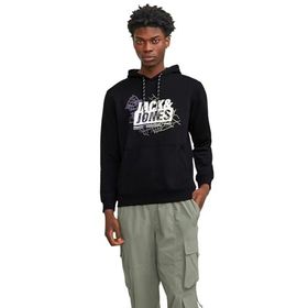 Jack & Jones Jcomap Logo Sweat Hood SN Siyah Erkek Sweatshirt