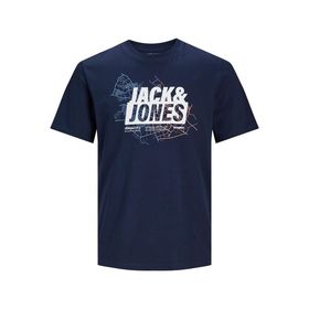Jack & Jones Jcomap Logo Tee SS Crew Neck SN Lacivert Navy Blazer Erkek T-shirt