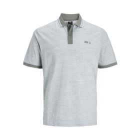 Jack & Jones Jcomelange Jersey SS Agave Green Detay Beyaz Melanj Polo Erkek T-shirt
