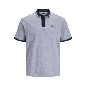 Jack & Jones Jcomelange Jersey SS Lacivert Blazer Detay Beyaz Melanj Polo Erkek T-shirt