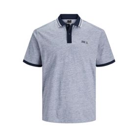 Jack & Jones Jcomelange Jersey SS Lacivert Blazer Detay Beyaz Melanj Polo Erkek T-shirt