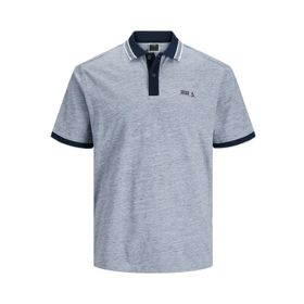 Jack & Jones Jcomelange Jersey SS Lacivert Blazer Detay Beyaz Melanj Polo Erkek T-shirt