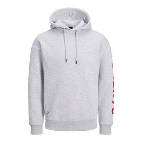 Jack & Jones Jcomono Sweat Hood Light Grey Melange Erkek Sweatshirt