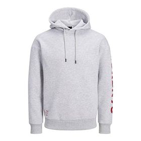 Jack & Jones Jcomono Sweat Hood Light Grey Melange Erkek Sweatshirt
