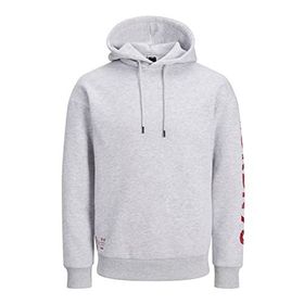 Jack & Jones Jcomono Sweat Hood Light Grey Melange Erkek Sweatshirt