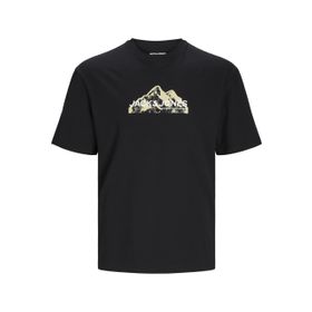 Jack & Jones Jcomountain Logo Tee Ss Siyah Bisiklet Yaka Erkek T-shirt
