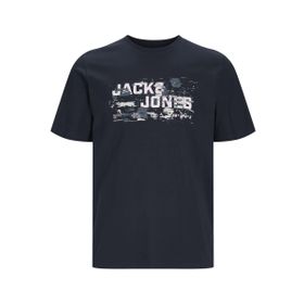 Jack & Jones Jcooutdoor Logo Regular Fit Cotton Lacivert Navy Blazer Bisiklet Yaka Erkek T-shirt