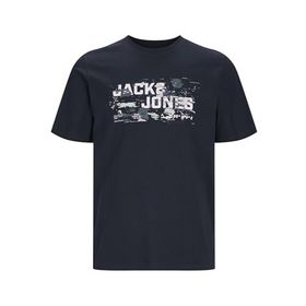 Jack & Jones Jcooutdoor Logo Regular Fit Cotton Lacivert Navy Blazer Bisiklet Yaka Erkek T-shirt
