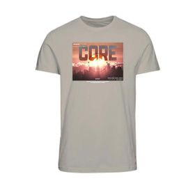 Jack & Jones Jcophoto Tee Ss FST Moonbeam Bisiklet Yaka Erkek T-shirt