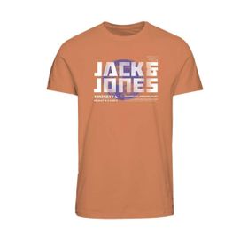JACK & JONES Jcophoto Tee SS FST Tangerine Bisiklet Yaka Erkek T-shirt