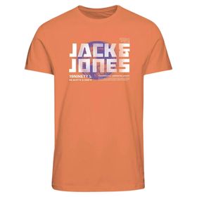 JACK & JONES Jcophoto Tee SS FST Tangerine Bisiklet Yaka Erkek T-shirt