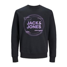 Jack & Jones Jcopilou Sweat Crew Neck Siyah Erkek Sweatshirt