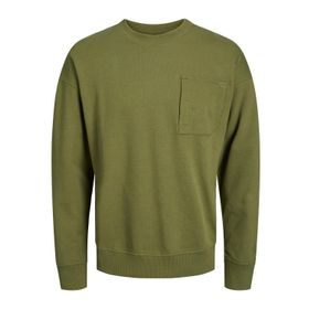 Jack & Jones Jcoref Sweat Crew Neck Yağ Yeşili Erkek Sweatshirt