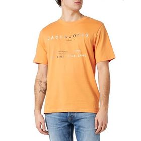 Jack & Jones Jcoriot Tee Ss Crew Neck FST Tangerine Erkek T-shirt