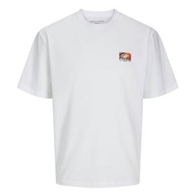 Jack & Jones Jcospiral Parlak Beyaz Tee Ss Crew Neck Styd Erkek T-shirt