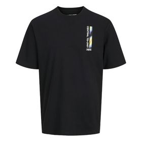 Jack & Jones Jcospiral Siyah Tee Ss Crew Neck Styd Erkek T-shirt