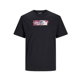Jack & Jones Jcosummer Print Tee SS Siyah Bisiklet Yaka Erkek T-shirt