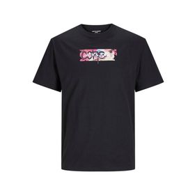 Jack & Jones Jcosummer Print Tee SS Siyah Bisiklet Yaka Erkek T-shirt
